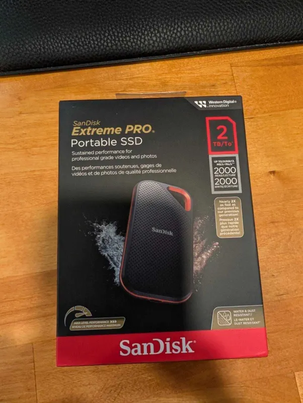 SanDisk Extreme PRO Portable SSD V2 2TB 2000MB/s, Malaysia, новый