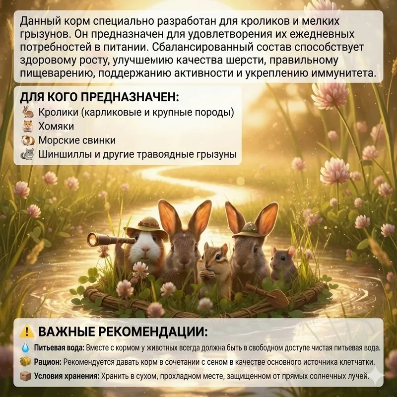 Корм для кроликов и грызунов. Натуральный состав — фото 6