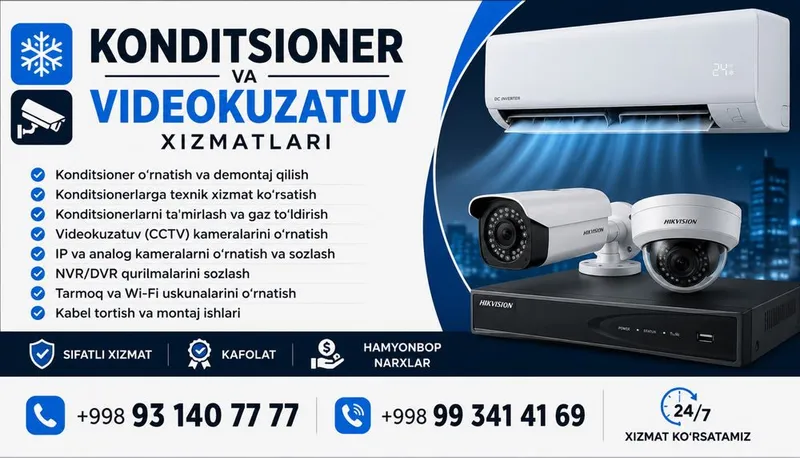 Konditsioner o’rnatish xizmati Konditsioner o’rnatish xizmati