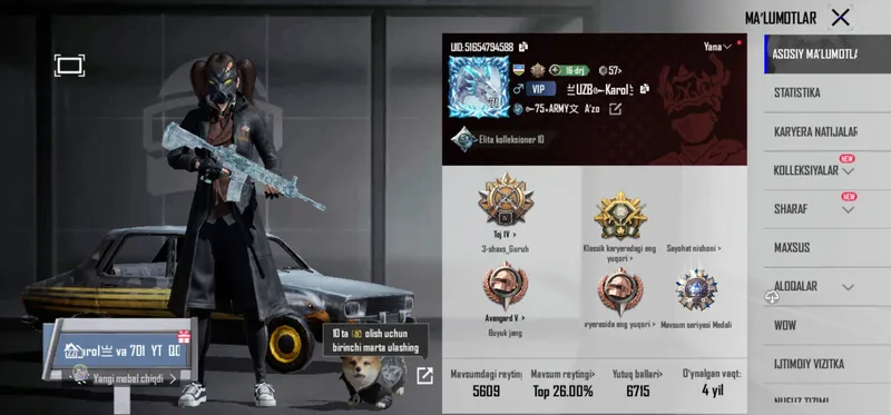 PUBG AK SOTILADI NARXI:300MIN SOM