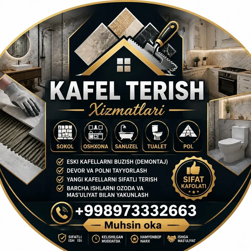 Kafel Teramiz Sifatli Qilib Kafel Teramiz Sifatli Qilib