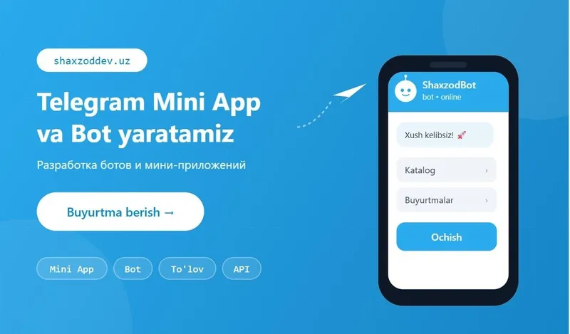 Разработка телеграм мини апп | Telegram mini app | telegram bot | БОТ — фото 1