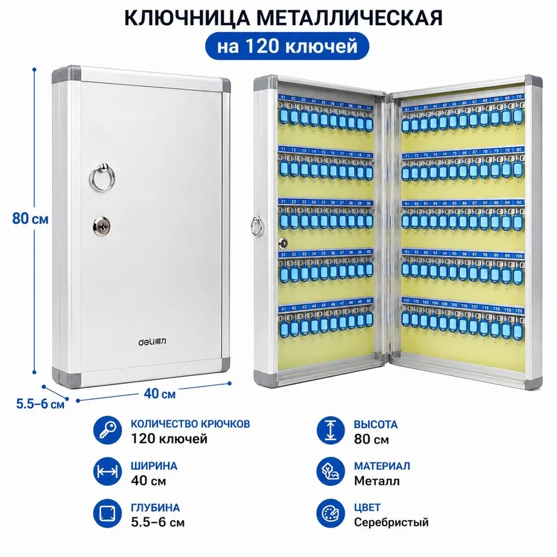 Шкаф для хранения ключей 120 ключей | Металлическая ключница | Kalit s