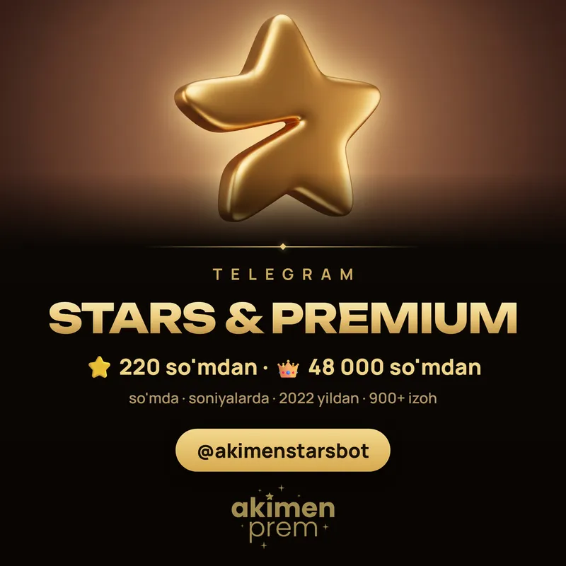 Telegram Premium 1/3/6/12 oy — so'mda Telegram Premium 1/3/6/12 oy — so'mda