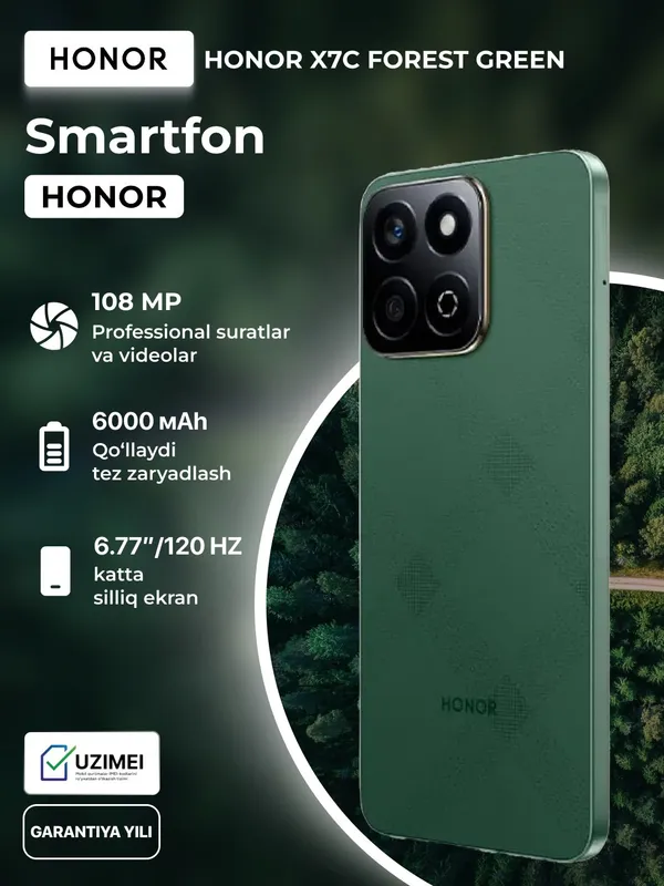 Смартфон Honor X7C, 8/512GB, 6.77", Forest Green — фото 5
