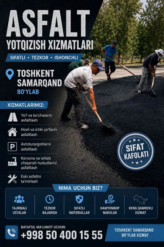 Ishimiz sifatli va zamonaviy texnologiyalar bilan qilinadi 1