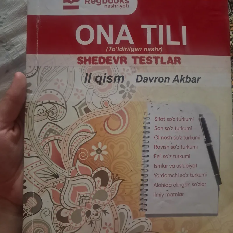 Ona tili milliy sertifikat shedevr test kitob