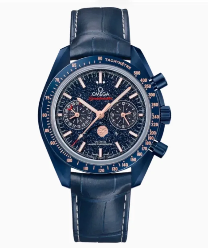 Часы Omega Speedmaster Moonphase (Синяя керамика / Авантюрин) — фото 6