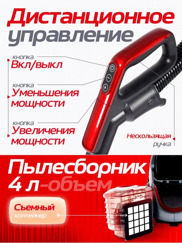 Пылесос Samsung мощный 3600 W, инновационный циклонный, НЕРА фильтр — фото 3