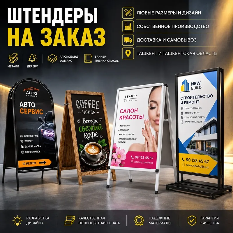 Рекламные штендеры на заказ в Ташкенте 1 Рекламные штендеры на заказ в Ташкенте 1
