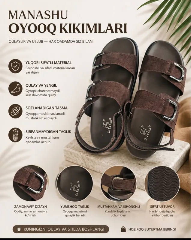 Ayollat uchun yozgi sandal