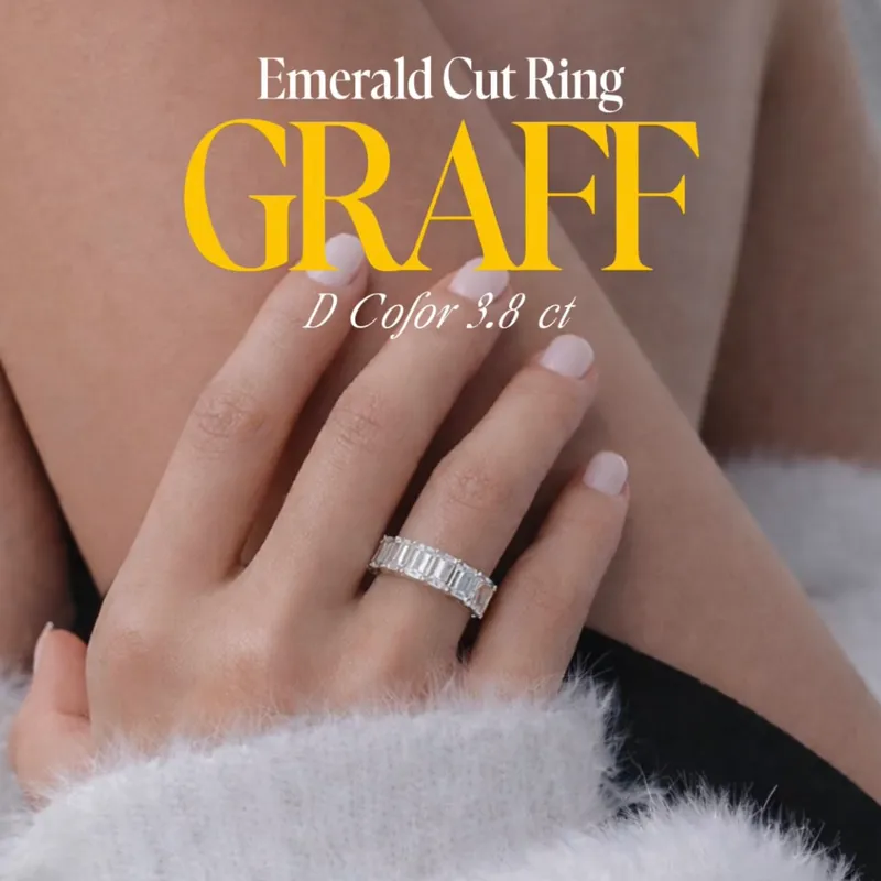 Claw Set Emerald Cut Eternity Ring Кольцо Uzug 1