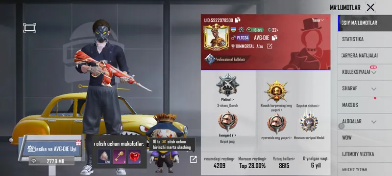 PUBG KOLEKSIYA 64 lvl 78 3 ta zava — фото 1