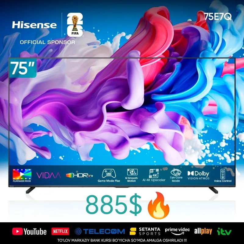 Hisense 75E7Q televizori Hisense 75E7Q televizori