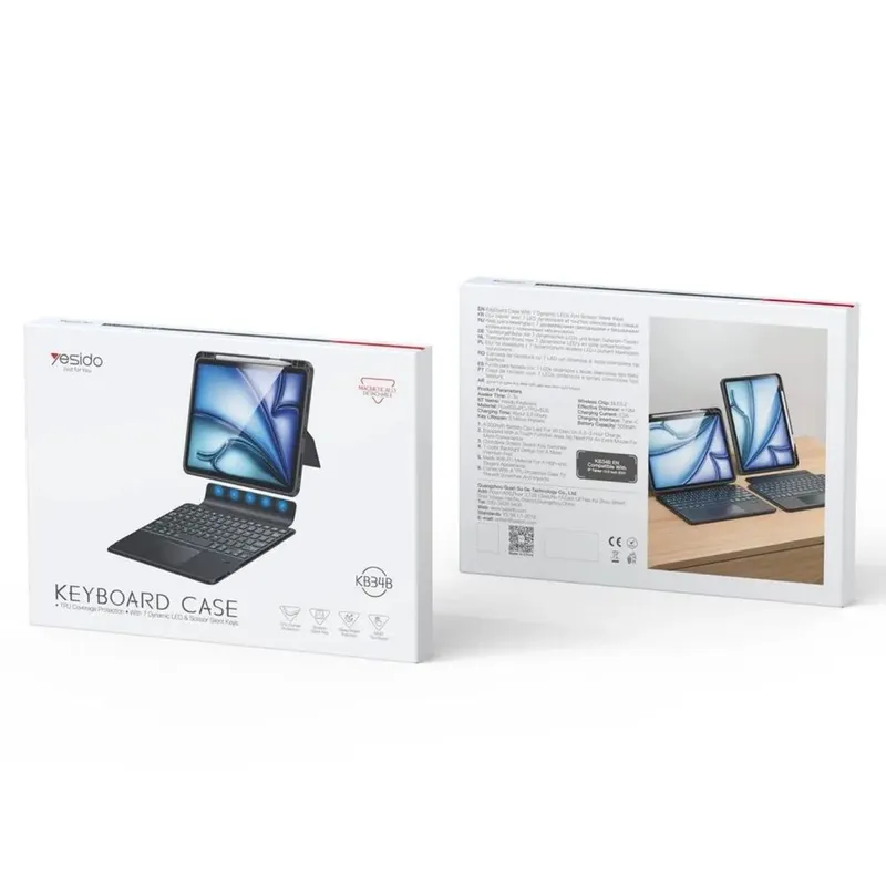 Чехол-клавиатура Yesido KB34B для iPad A16, iPad Air и iPad Pro 1