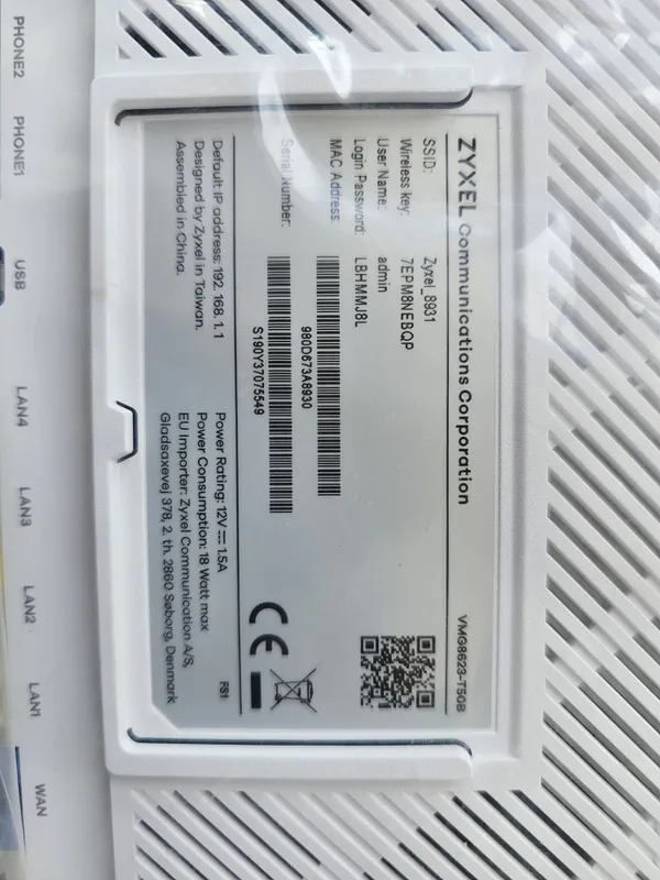 ZyXEL VMG8823-T50B VDSL/VoIP modem-router sotiladi 2 ZyXEL VMG8823-T50B VDSL/VoIP modem-router sotiladi 2