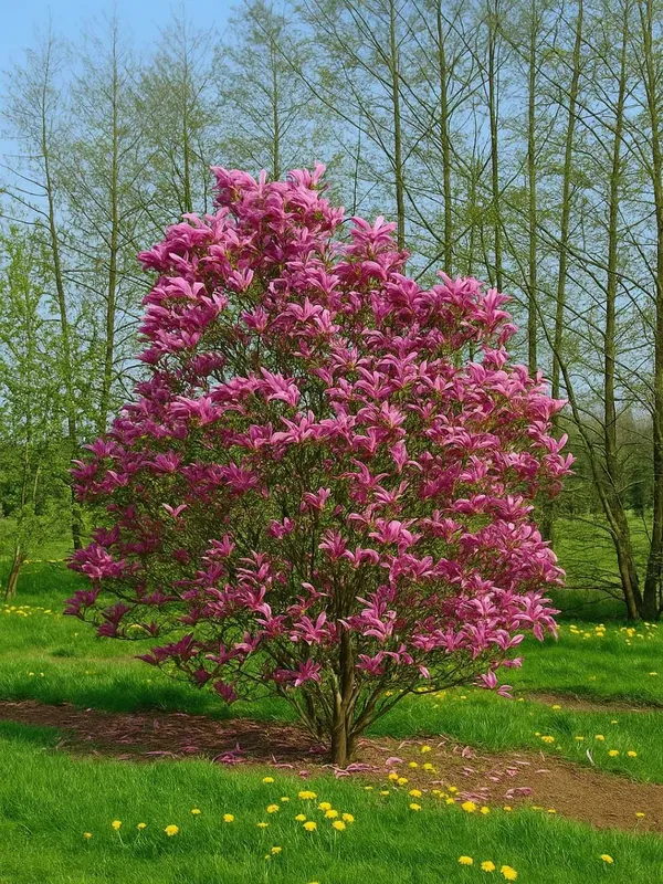 Magnoliya Sulanja daraxti guli pushti rangda — фото 4