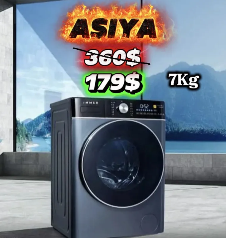 Kir yuvish mashinasi Avtomat 7kg AKSIYA 50% shoshilamiz