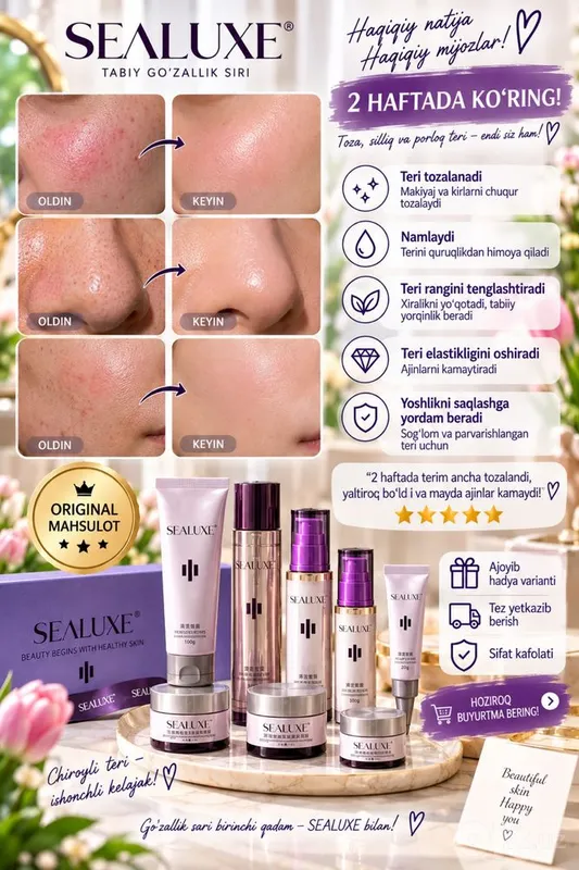 Shvetsariya brendi-SEALUXE dan yuz uchun premium nabor! 3 Shvetsariya brendi-SEALUXE dan yuz uchun premium nabor! 3