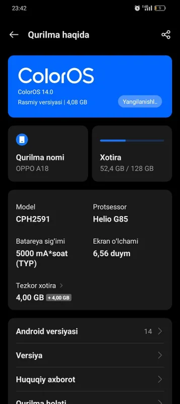 Oppo a18 telefoni 1