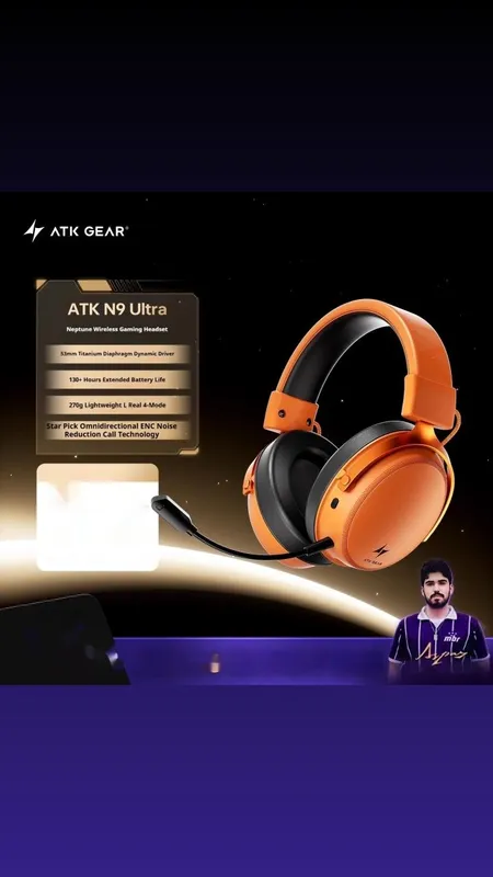 New Наушники ATK N9 ULTRA White/Black/Orange 2