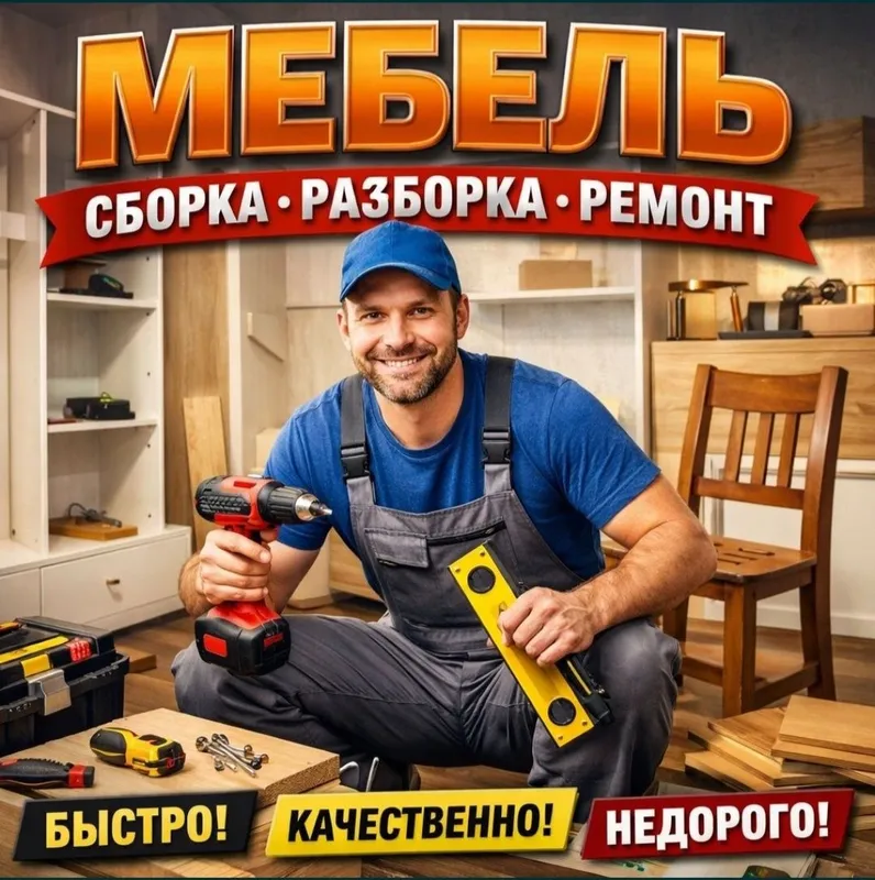 Сборка разборка ремонт установка перестановка мебели