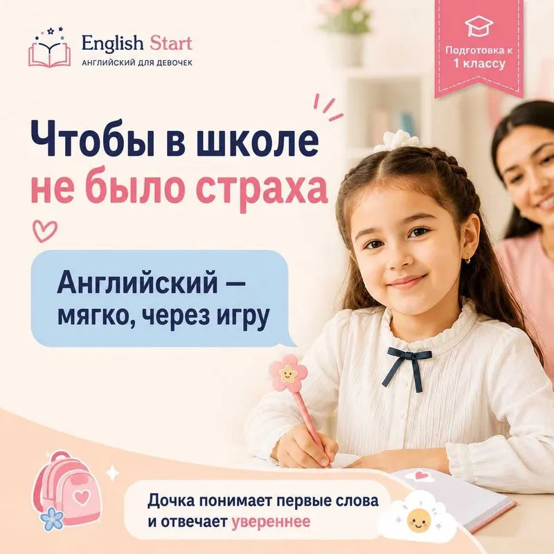 Английский для девочек 6–7 лет перед 1 классом | Онлайн — фото 1