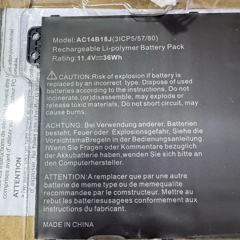 Noutbuk Acer batareka AC14B18J 2