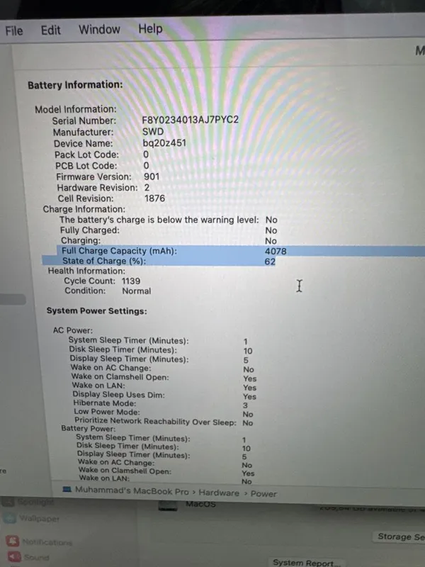 Macbook pro i7 512/12 model A2251 13inch 3