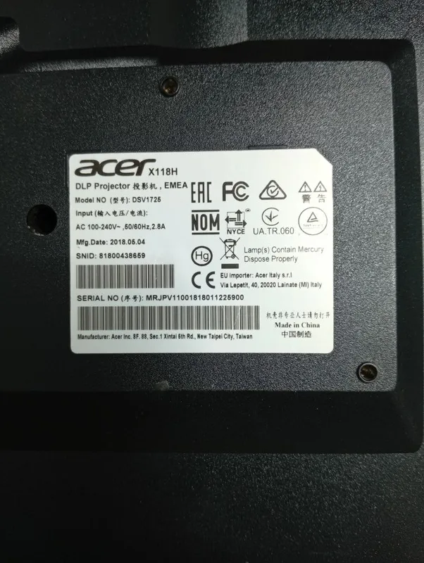 Проектор Acer X118 H — фото 2