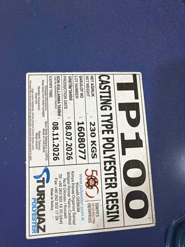 Poliefirnaya smola Turkiya