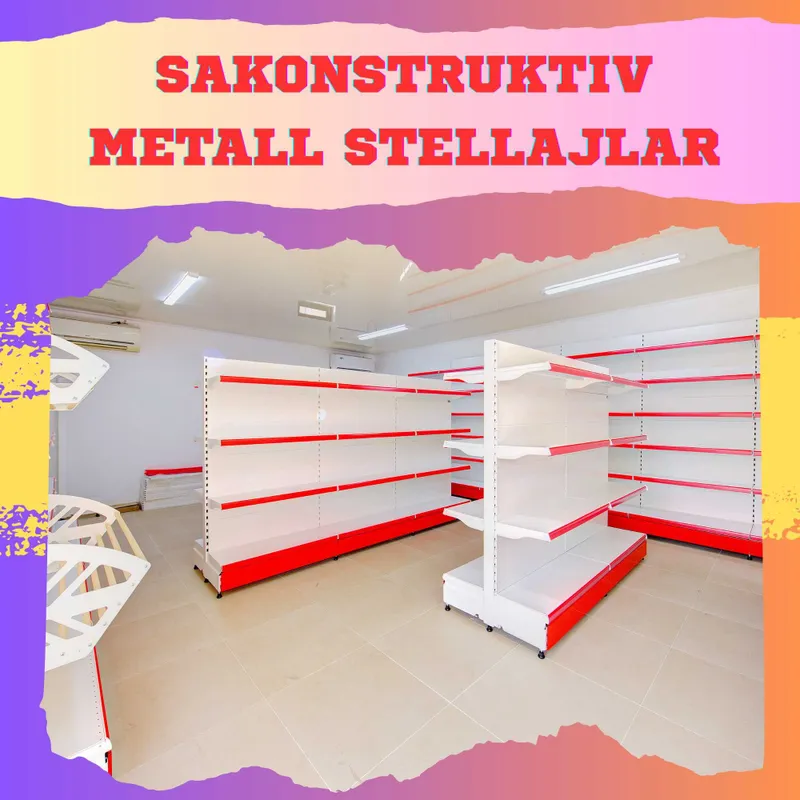 Металлический стеллаж для магазина, железная полка 1