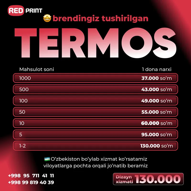 Termos Termoz sizning logo bilan/ Термос Термоз с вашим лого — фото 1
