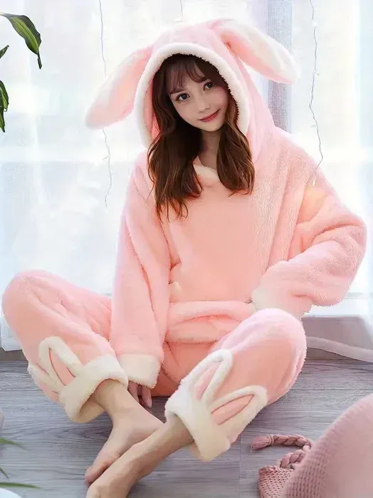 Issiq pijama кролик флисовый пижамный комплект
