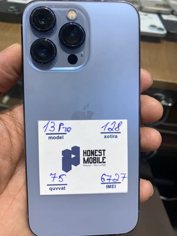 Ip 13pro 128 Gb karobka yo’q ekranda . Dog’i bor