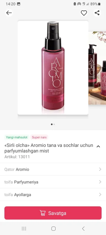 parfumlashgan suyuq sovun