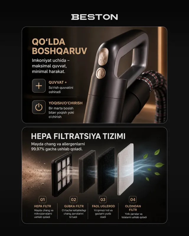 Пылесос BESTON VCB-6035BG 3 Пылесос BESTON VCB-6035BG 3