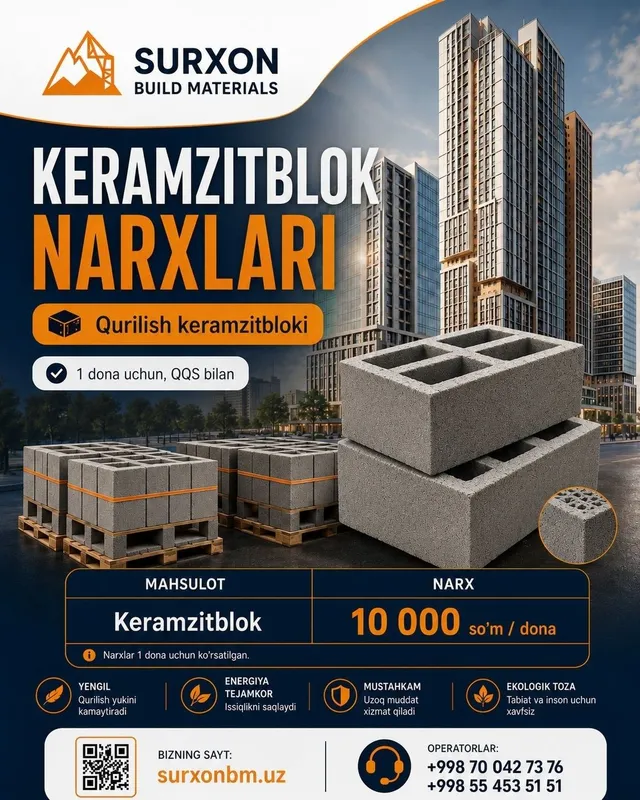 "Surxon Build Materials" korxonasidan ajoyib taklif! 5 "Surxon Build Materials" korxonasidan ajoyib taklif! 5