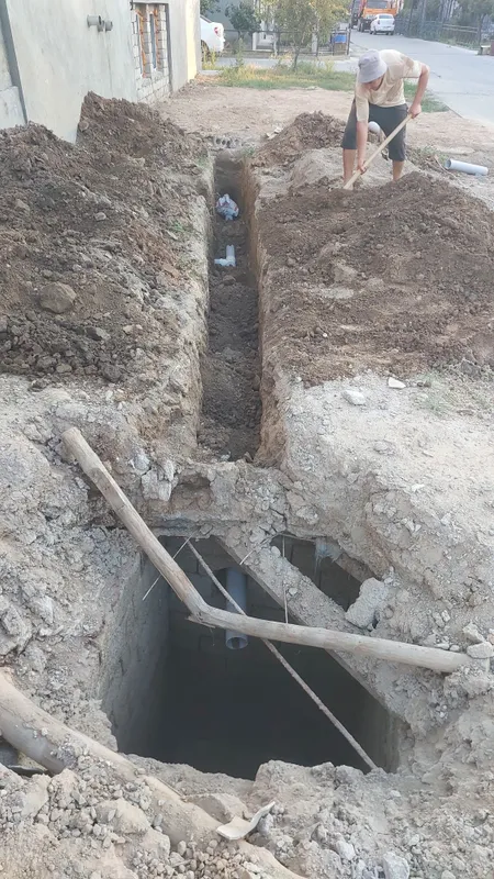 Канализация, ЯАМА (УРА] КАЗИШ, транше ковлаш, водопровод утказиш