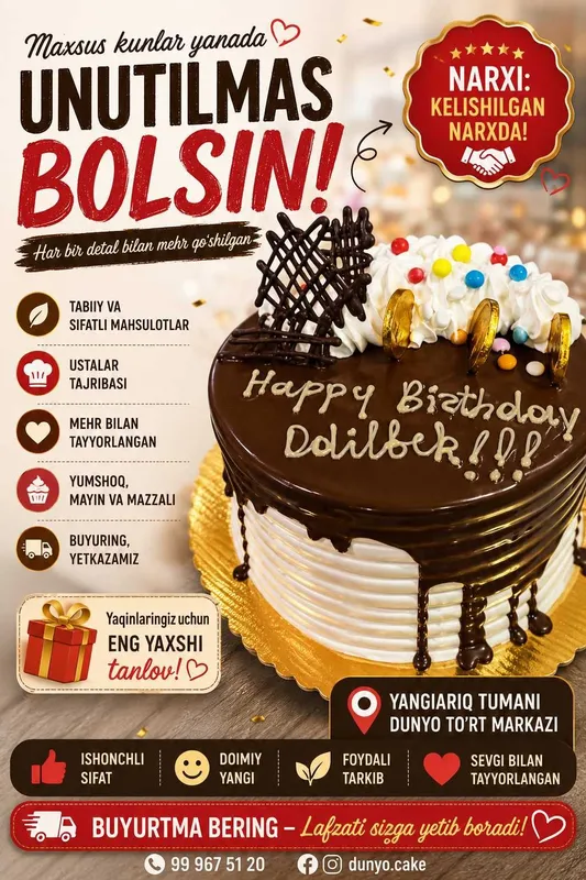 To'ylar va marosimlar uchun buyurtma asosida to'rtlar — фото 2