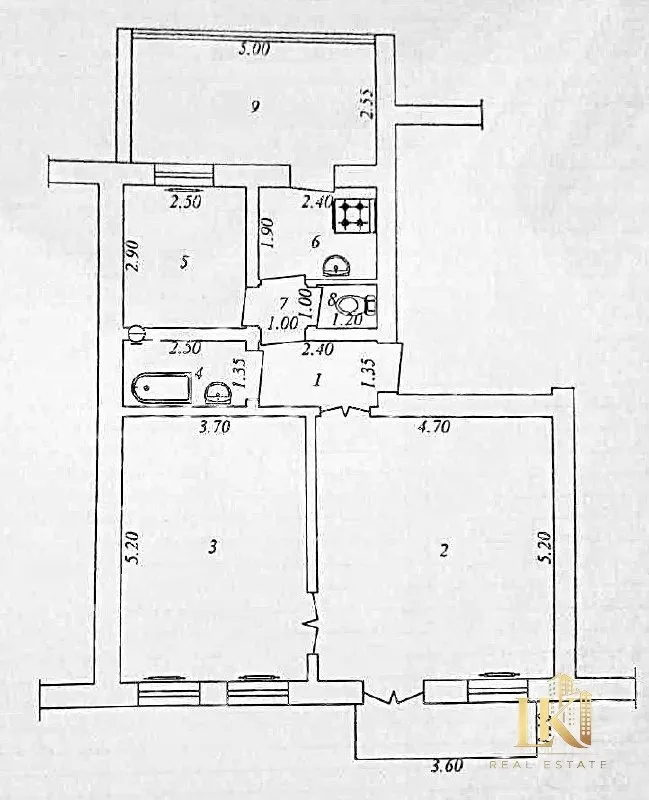 Продаётся 3-комнатная квартира, 80 м², 3/3, потолки 4 м, 2 балкона 8