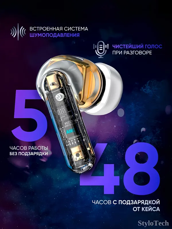 Беспроводные наушники сенсорные с шумоподавлением 2 Беспроводные наушники сенсорные с шумоподавлением 2