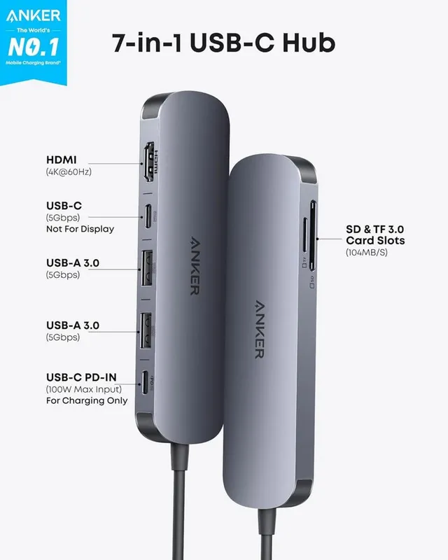 Anker Ultra Nano Hub USB-C (7-in-1, 4K HDMI) — фото 1