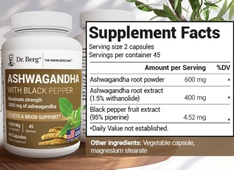 Ashwagandha 90 kaps, ашваганда, ashvaganda, Dr Berg — фото 2 Ashwagandha 90 kaps, ашваганда, ashvaganda, Dr Berg — фото 2