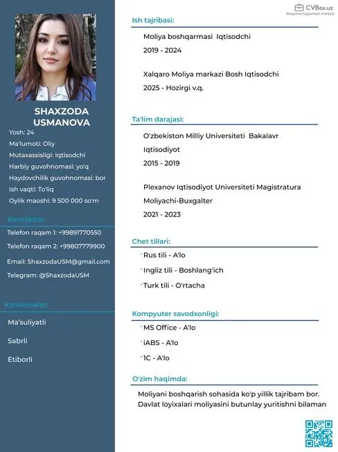 Professional CV/Resume tayyorlaymiz!