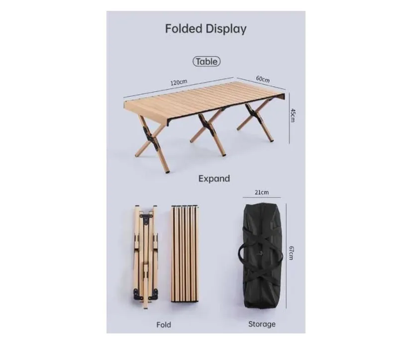 Stol piknik uchun Yig`iluvchi-120x45x60 sm. Yetkazib berish bepul 1