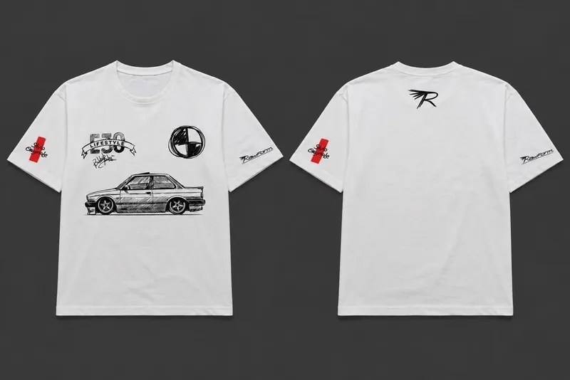 Футболка в скетч стиле BMW E30. Rawform. 2 Футболка в скетч стиле BMW E30. Rawform. 2