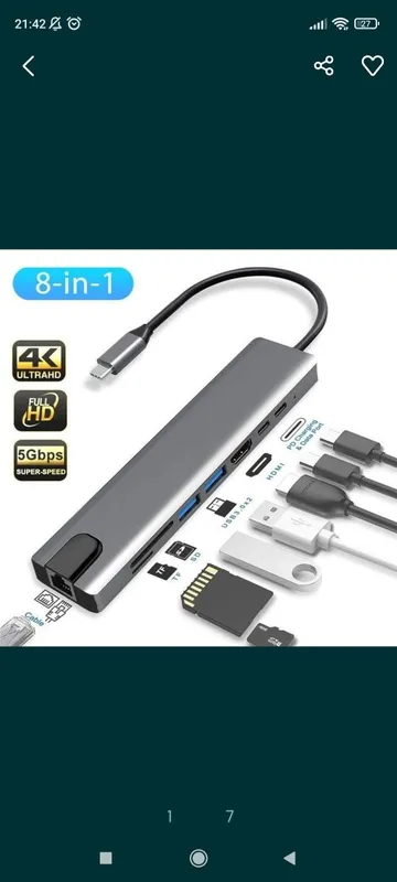 Доставка! New переходник type c hdmi/card reader cd/ , 3 port usb 3.0 — фото 4