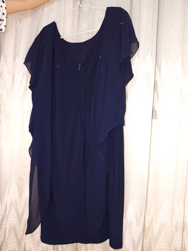 To'q ko'k oqshom libosi, shifon L-XL — фото 1