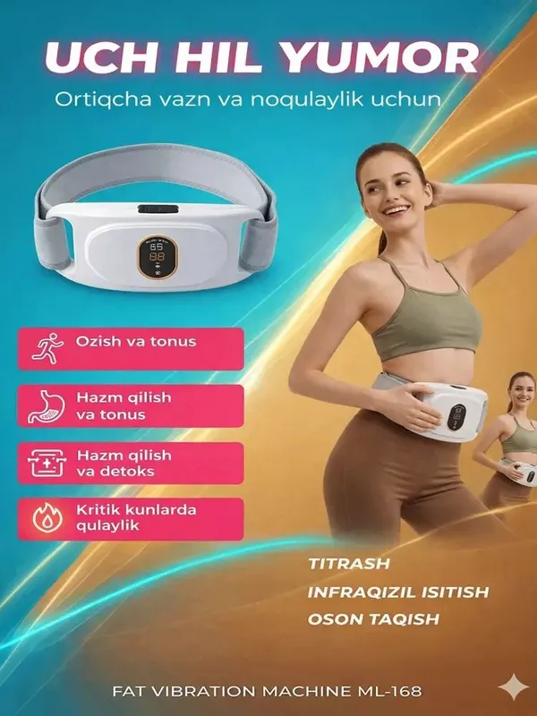 Vibro massaj bilbogʻi ozish uchun infraqizil isitish 8 rijimli